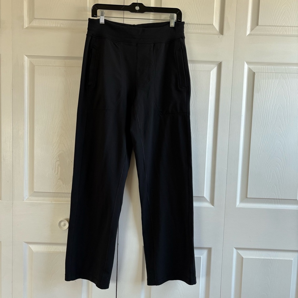 Lululemon Octagon Original Logo Black Athletic Black Pants Men’s S Wide Leg Pull